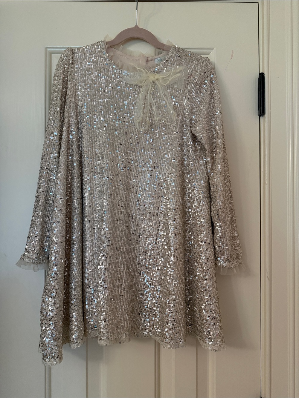 Girls Sequin Formal Dress - Champagne size 8